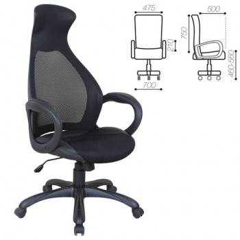 Кресло офисное BRABIX Genesis EX-517 (черное) в Октябрьском - oktyabrskoe.mebel54.com | фото