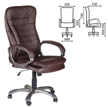 Кресло офисное BRABIX Omega EX-589 (коричневое) в Октябрьском - oktyabrskoe.mebel54.com | фото