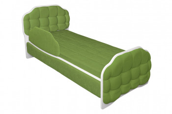 Кровать 190 Атлет Lux 76 Зелёный (мягкий бортик) в Октябрьском - oktyabrskoe.mebel54.com | фото