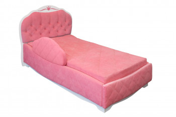 Кровать 190 Гармония Lux 36 Розовый (мягкий бортик) в Октябрьском - oktyabrskoe.mebel54.com | фото