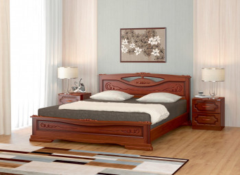 Кровать Карина-7 из массива сосны 1400*2000 Орех в Октябрьском - oktyabrskoe.mebel54.com | фото