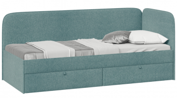 Кровать «Молли» с мягкой обивкой (900) тип 1 (Микровелюр Scandi Indigo 11) в Октябрьском - oktyabrskoe.mebel54.com | фото
