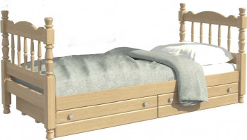 Кровать одинарная Аленка из массива сосны 800*1890 Сосна в Октябрьском - oktyabrskoe.mebel54.com | фото
