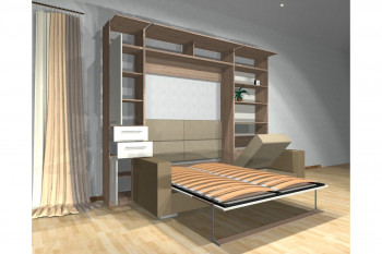 Шкаф-кровать с диваном Каролина в Октябрьском - oktyabrskoe.mebel54.com | фото