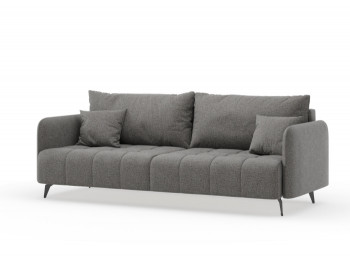 Валериан диван трёхместный прямой Стальной, ткань RICO FLEX 9292 в Октябрьском - oktyabrskoe.mebel54.com | фото